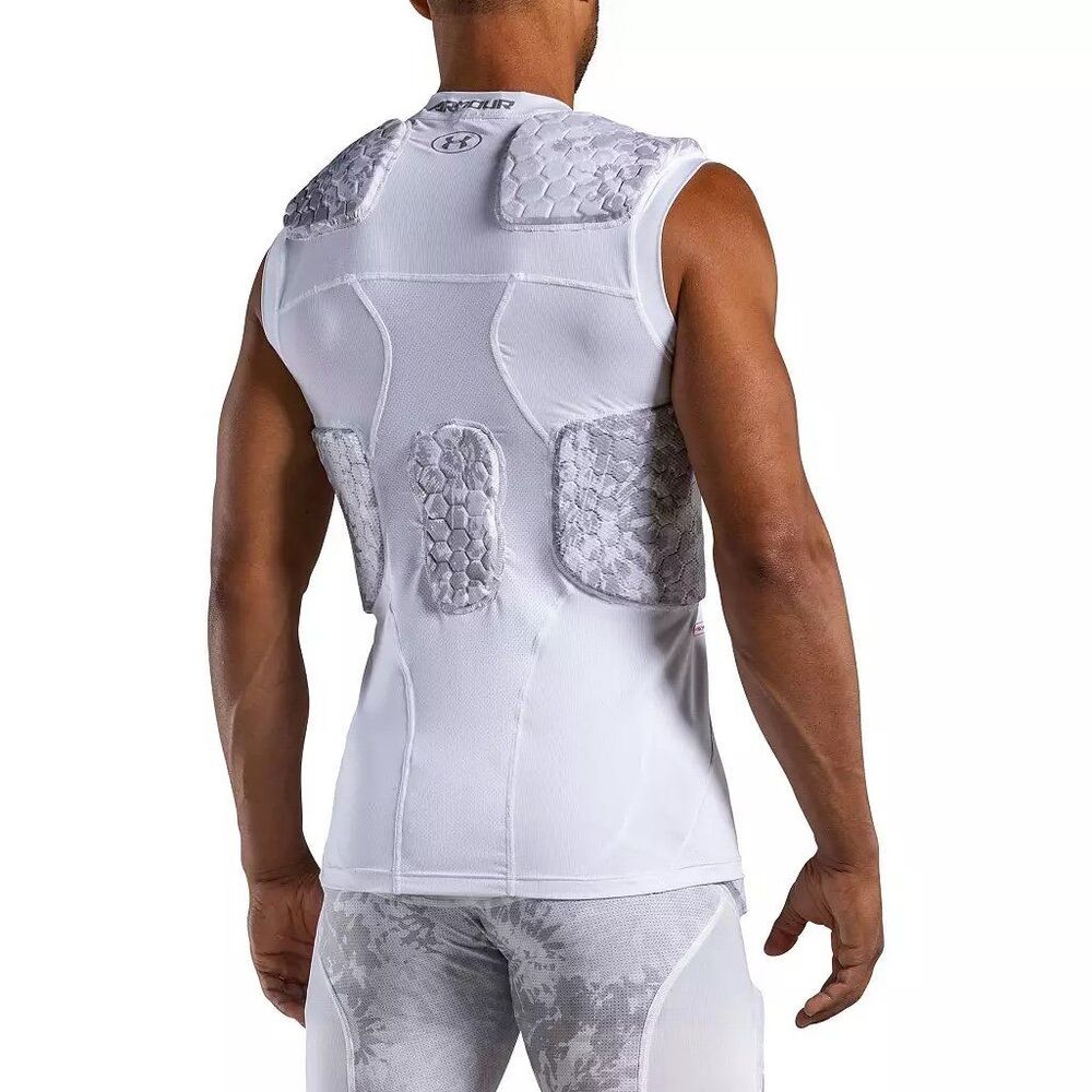 Under Armour Gameday Pro 5 Pad Compression Top White Mens Small Football